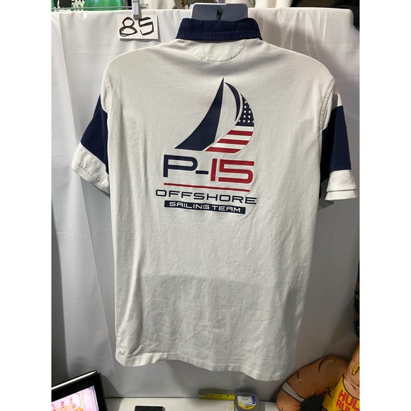 Polo Ralph Lauren Mens Classic Fit P-15 Offshore Sailing Team White Navy XL - Picture 1 of 13